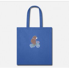 Bear Biking Mountain Bike Bicycle Cycling Royal Blue Tote Bag